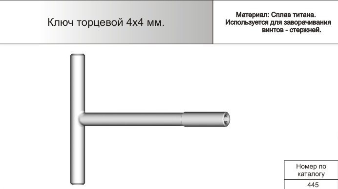 Ключ торцевой 4 х 4 мм