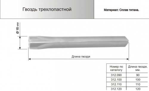 Гвоздь трехлопастной