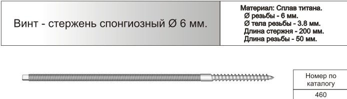 Винт-стержень спонгиозный ф6мм