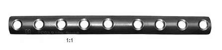 Пластина 1/3 трубчатая с круглыми отверстиями 10х1,0 мм   One-third Tubular Plate 10х1,0 mm  
