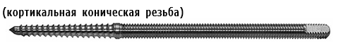 Стержень резьбовой шанца 6	(кортикальная коническая резьба)   schanz threaded rod (Cortical conical threading)